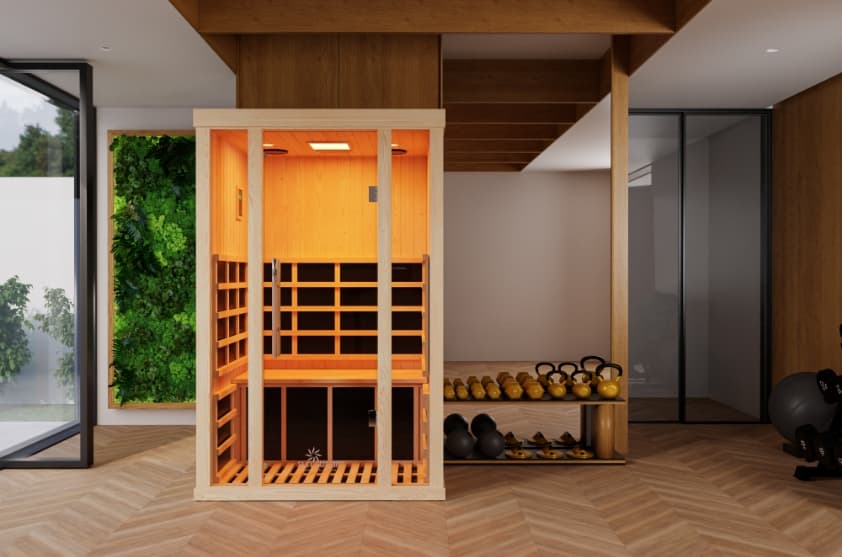 Sun Stream Infrared Sauna Lifestyle NZ Full view of a Sun Stream infrared sauna in a New Zealand home